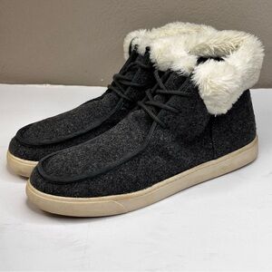 Womens Makula Gray Wool Fur-Lined High-Top Lace-Up Shoes Size 8